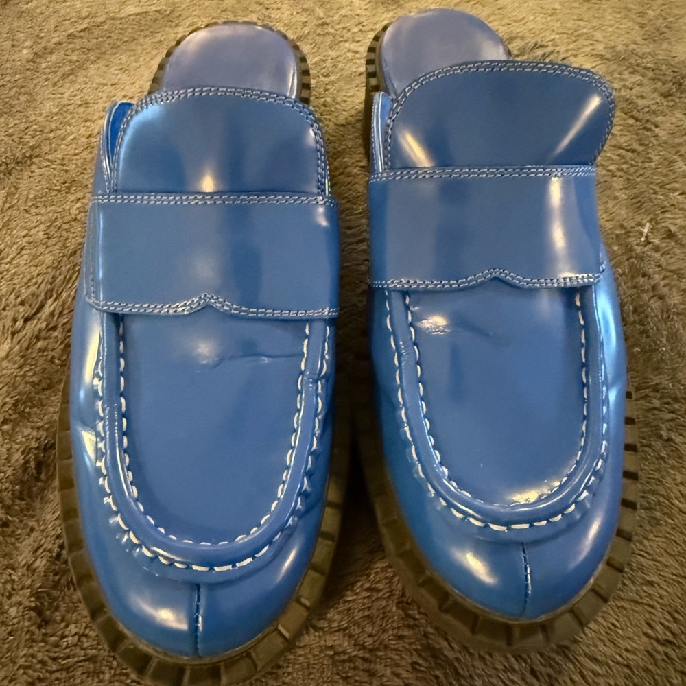 Jeffrey Campbell Royal Blue Mules with Black Sole - Picture 5 of 8